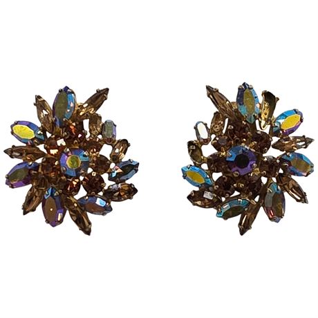Sherman Rhinestone Clip-On Earrings