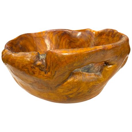Natural Edge Burl Wood Bowl