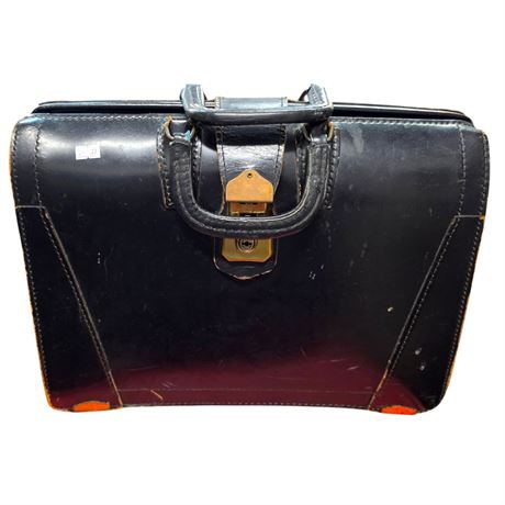 Vintage Black Leather Doctors Brief Case