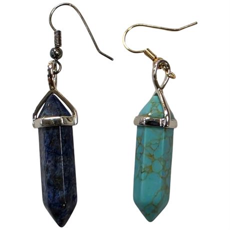 Pair Of Lapis & Turquoise Earrings