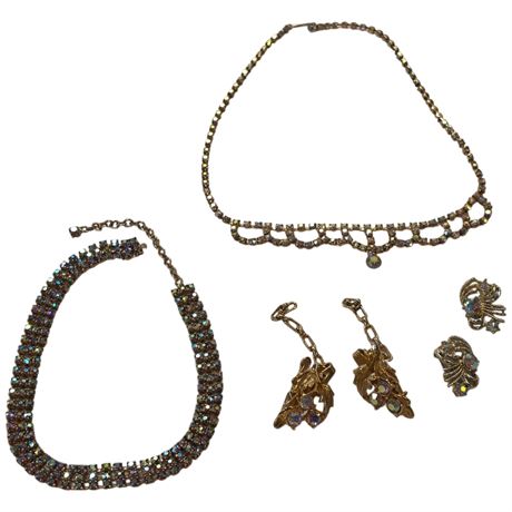 Assorted Aurora Borealis Rhinestone Costume Jewelry