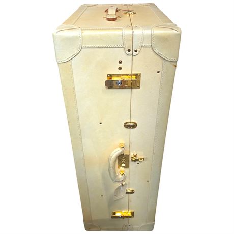 Cream Wardrobe Suitcase With Gold Tone Hardware