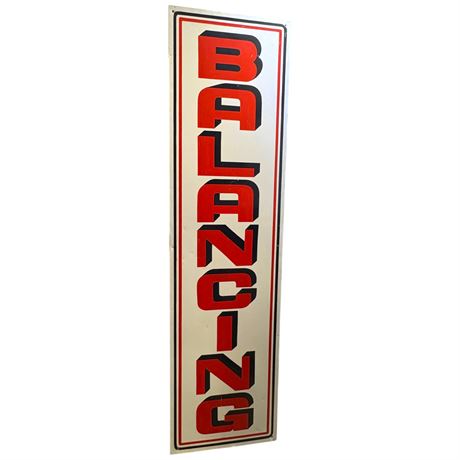 Balancing Vertical Metal Advertising Sign