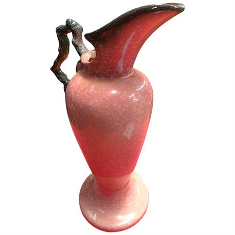 Hull Pottery Pink Mottled Ewer Vase