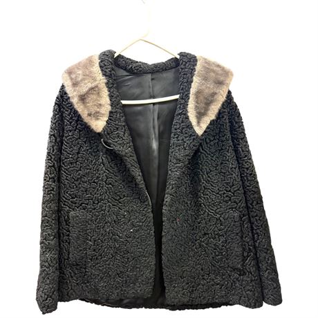 Black Curly Fur Jacket