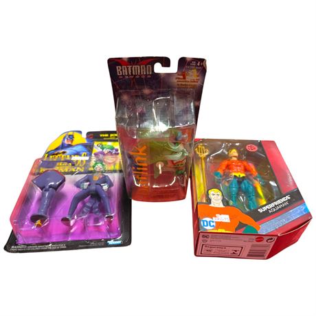 3 DC Comics Batman And Aquaman Action Figures