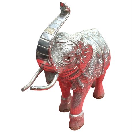 Solid Aluminium Ornate Elephant Figurine