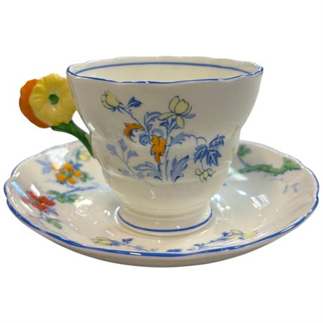 Macaw Fenton Bone China Teacup And Saucer