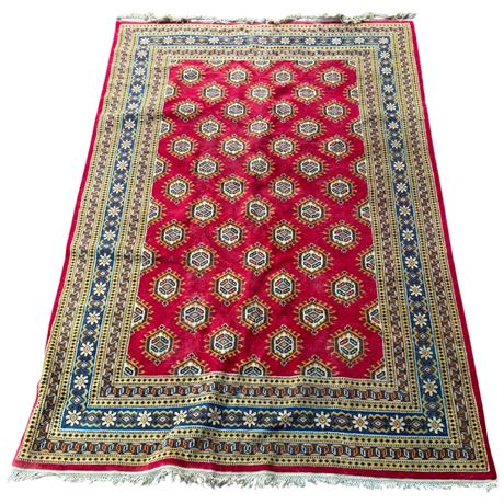 Red Bokhara Pattern Area Rug