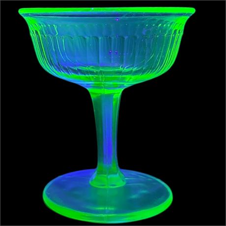 Vintage Uranium Glass Footed Sherbet Dish