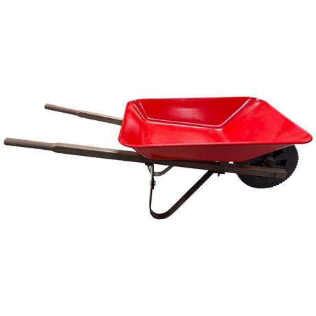 Child's Red Metal Wheelbarrow