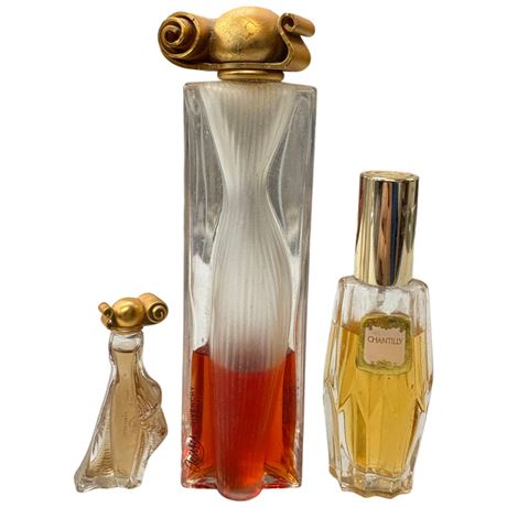 3 Vintage Givenchy Organza & Chantilly Perfume Bottles