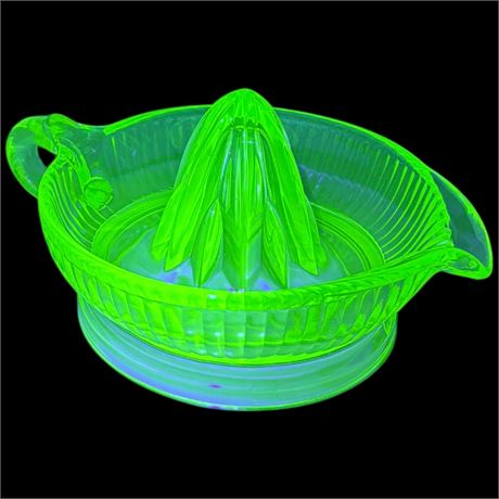 Vintage Uranium Glass Citrus Juicer