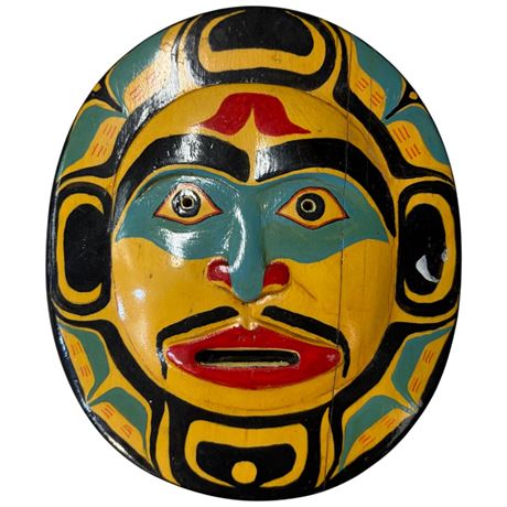 First Nations Painted Carved Wood Mask